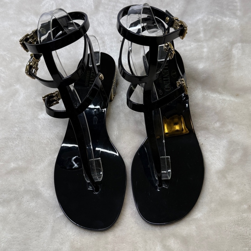 ⭐️Valentino Rubber Studded Accents Gladiator Sandals size 39/9 - Picture 5 of 15